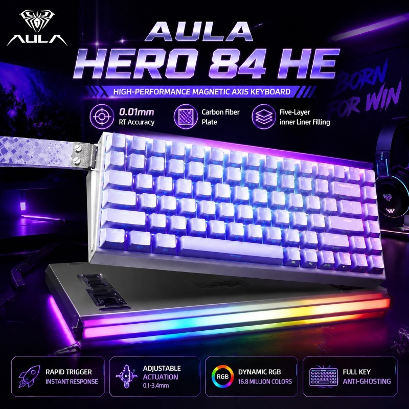 Gaming Keyboard He - AULA HERO84 Manyetik Oyun Mekanik Klavyesi