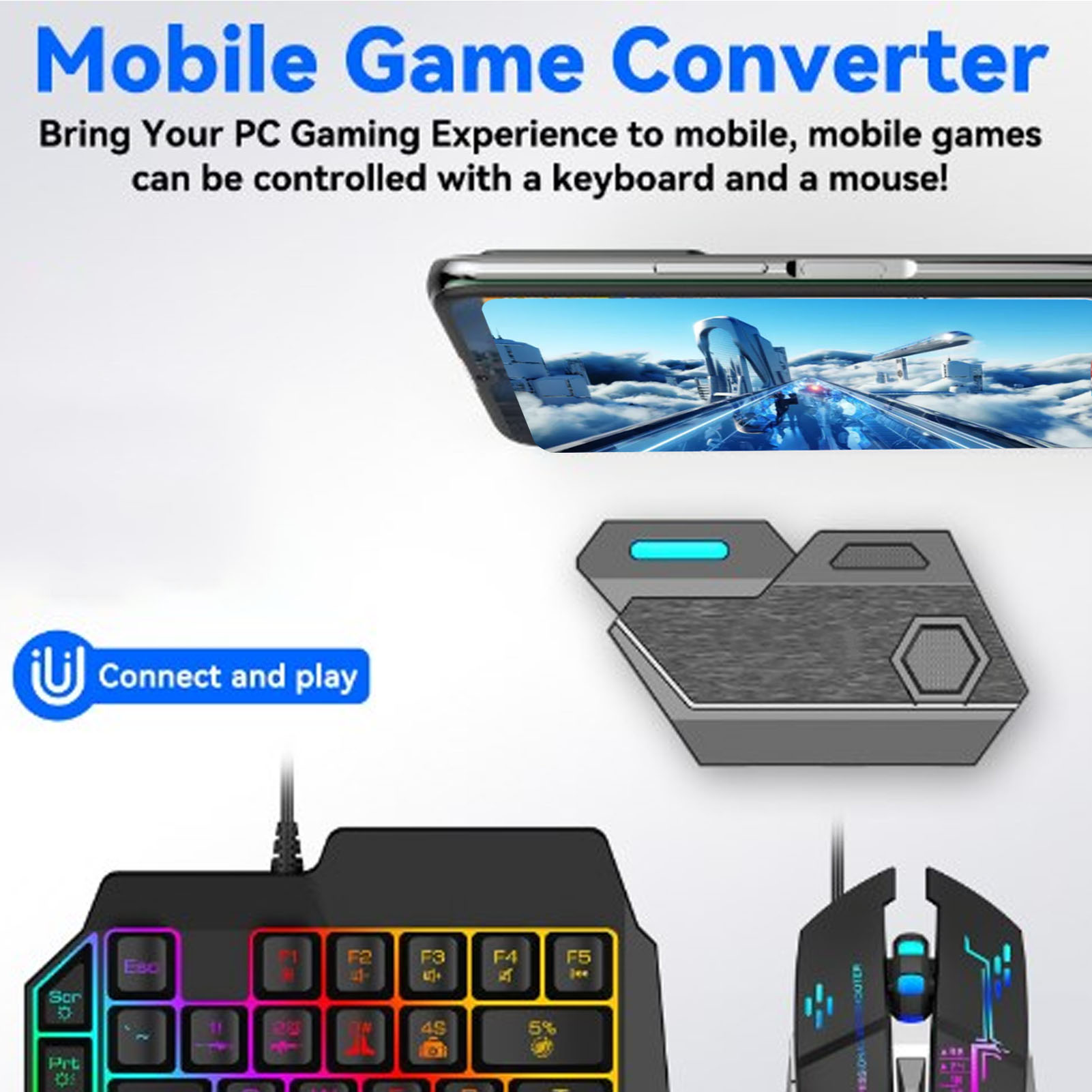 Gaming Keyboard Hand - Mobil Oyun Combo Paketi Bluetooth Bağlantılı